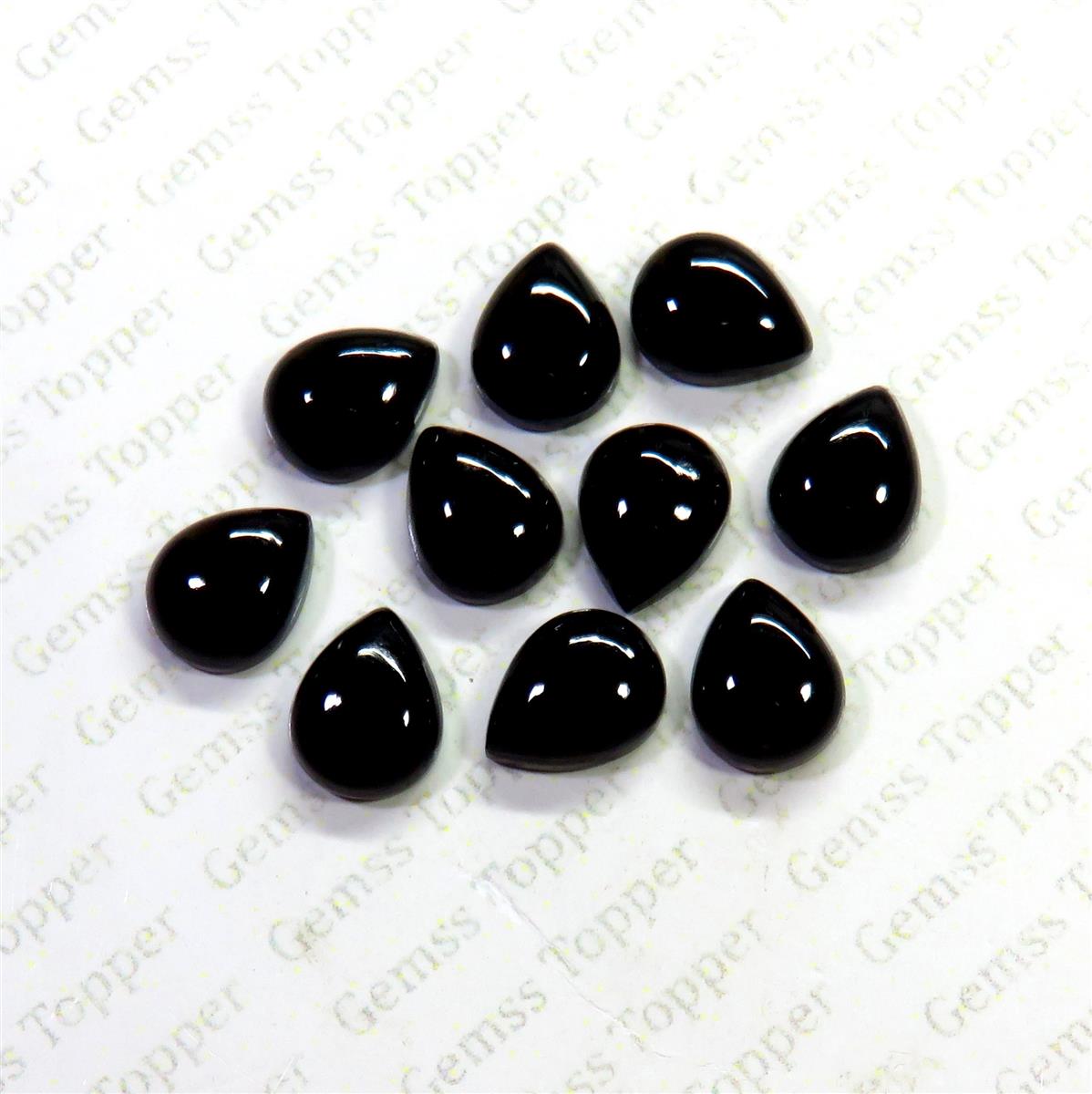 Black Spinel 9x12 mm Pear Cabochon